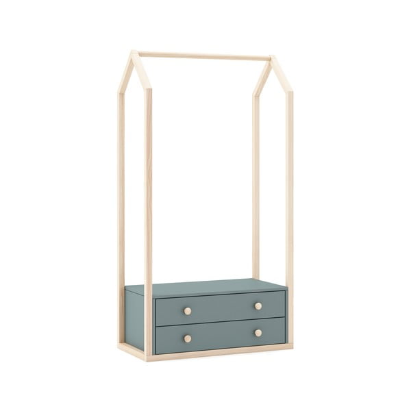 Prašno zelena odprta otroška garderobna omara 80x170x40 cm Esteban – Marckeric-image-2