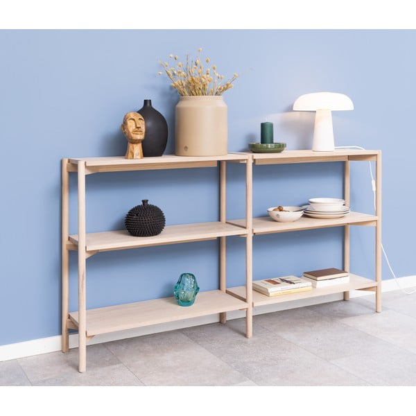 Regal v hrastovem dekorju v naravni barvi 169x88x30 cm Braidwood – Actona-image-1