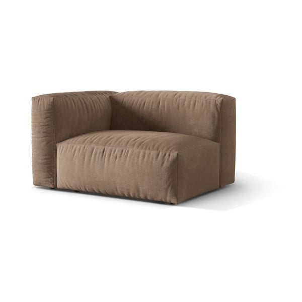 Svetlo rjav žameten modul za sedežno garnituro (levi kot) Martina – Micadoni -image-1