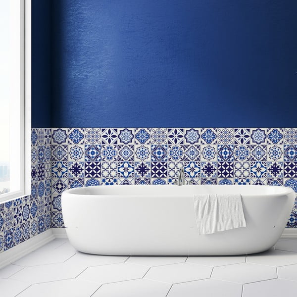 Komplet 24 stenskih nalepk Ambiance Decals Tiles Eusebio, 10 x 10 cm-image-3