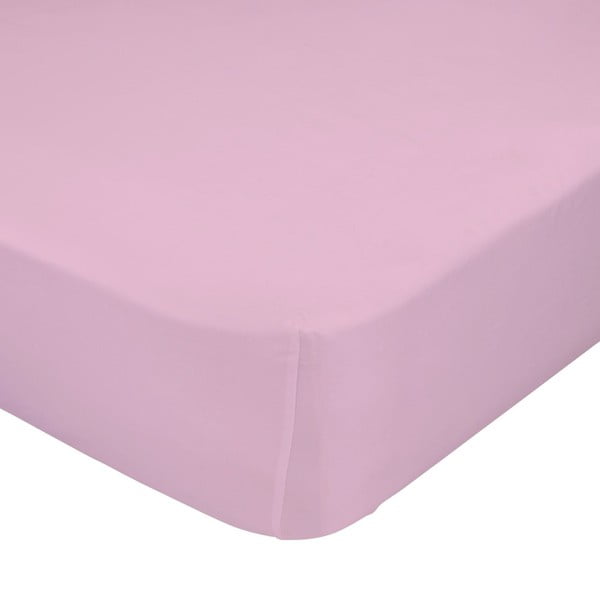 Svetlo roza elastična rjuha HF Living Basic, 90 x 200 cm