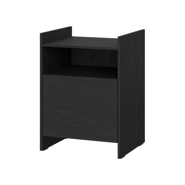 Črna nočna omarica s policami Toopt – noo.ma