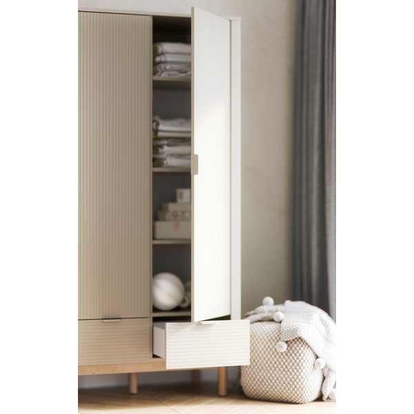 Kremno bela otroška garderobna omara 100x52 cm Miloo – Pinio-image-1