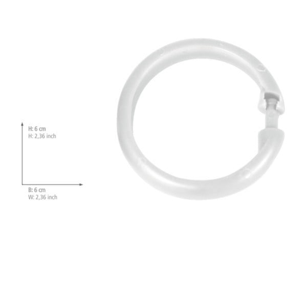 Komplet 12 belih obročkov za tuš zavese Wenko-image-1