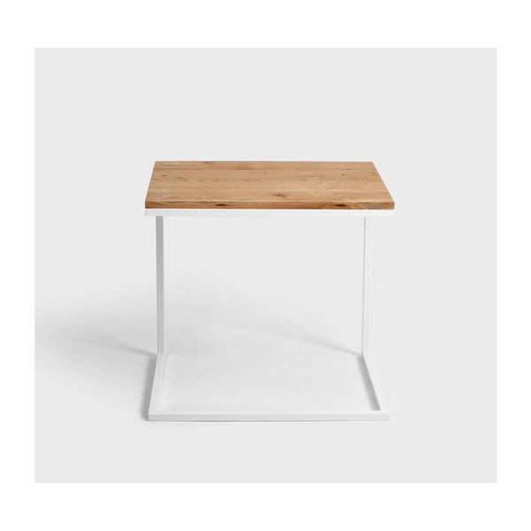 Miza z belo podlago in masivnim hrastovim vrhom CustomForm Lupe-image-3