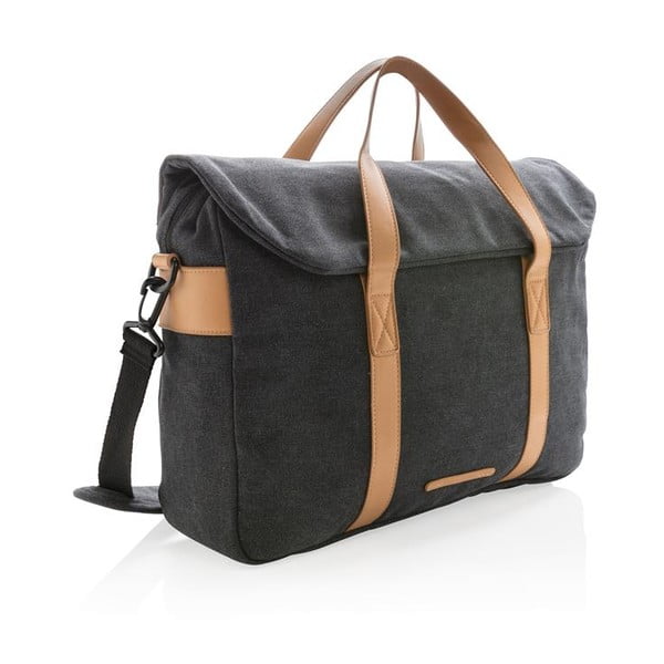 Črna platnena torba za prenosni računalnik 15,6'' XD Design Collection, 16 l