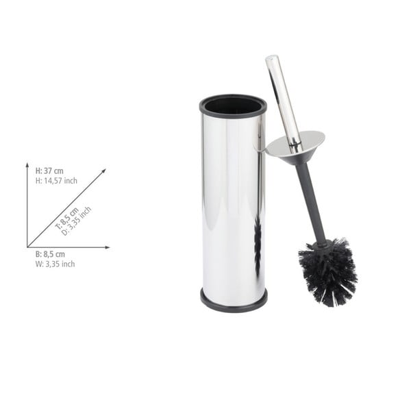 WC ščetka iz nerjavečega jekla v sijajno srebrni barvi Olmedo – Wenko-image-2