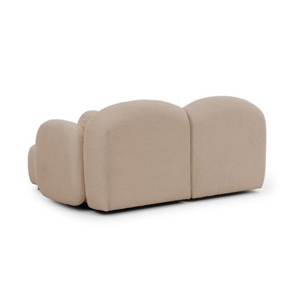 Svetlo rjava kotna sedežna garnitura iz tkanine bouclé (desni kot/z ležalnikom) Orbit – Ropez-image-3