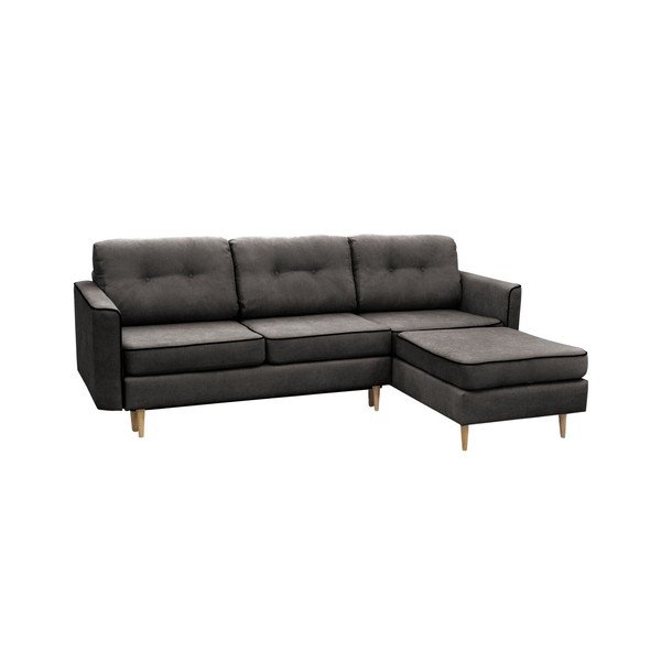Temno siva raztegljiva sedežna garnitura s svetlimi nogami Mazzini Sofas Ladybird, desni kot-image-2