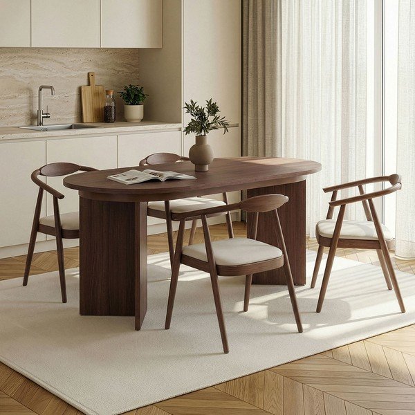 Raztegljiva jedilna miza z dodatno ploščo v orehovem dekorju 90x160 cm Sorell – Kalune Design-image-2