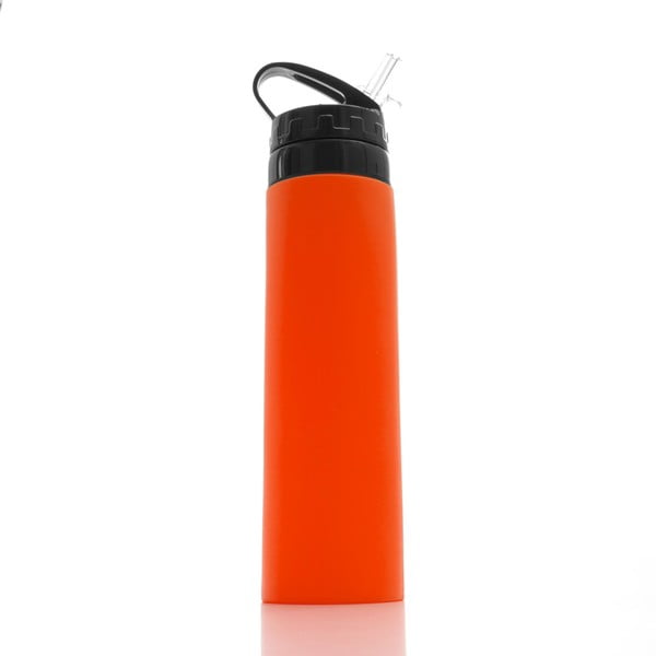Oranžna silikonska športna steklenička InnovaGoods Hidralyne