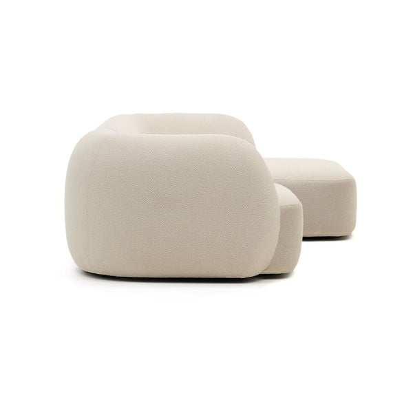 Kremno bela kotna sedežna garnitura iz šenilje (desni kot/z ležalnikom) Martina – Kave Home-image-3