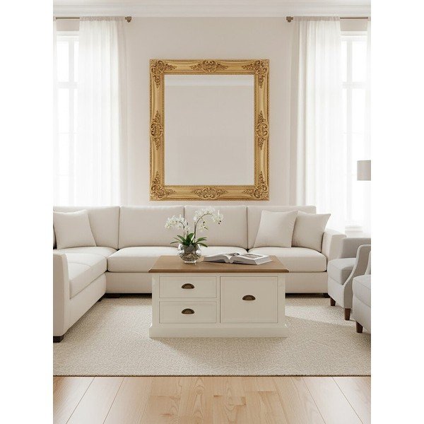 Bela klubska mizica v dekorju jelke 90x90 cm Hardwick – Premier Housewares-image-3
