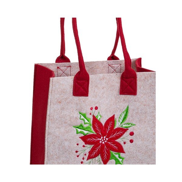 Darilna vrečka z božičnim motivom 23x12 cm Poinsettia – Casa Selección-image-1