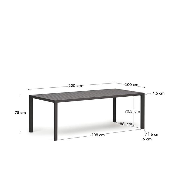 Vrtna jedilna miza 100x220 cm Culip - Kave Home-image-4