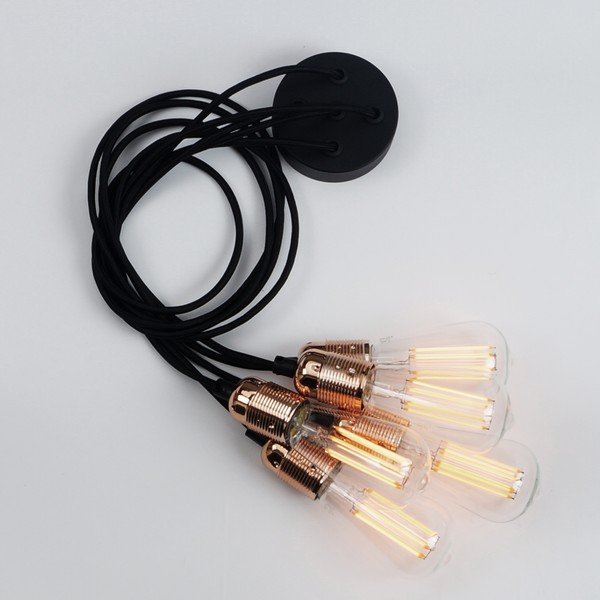 Viseča svetilka s petimi žarnicami in bakrenimi detajli Sotto Luce Uno-image-4