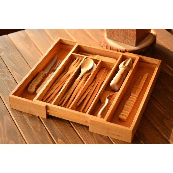 Organizator za pribor iz bambusa Bambum Casilias, 25,5 x 35,5 cm-image-1