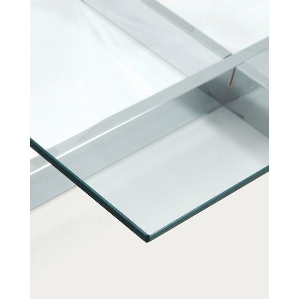 Klubska mizica s stekleno mizno ploščo v srebrni barvi 70x120 cm Plam – Kave Home-image-4