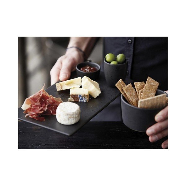 Črn lončen servirni pladenj Bitz Mensa, dolžina 30 cm-image-4