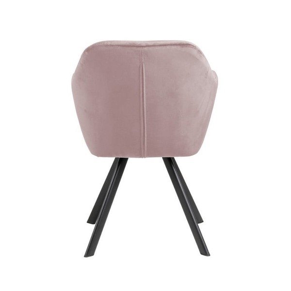 Svetlo rožnat oblazinjen jedilni stol z nasloni za roke Lola – Actona-image-2