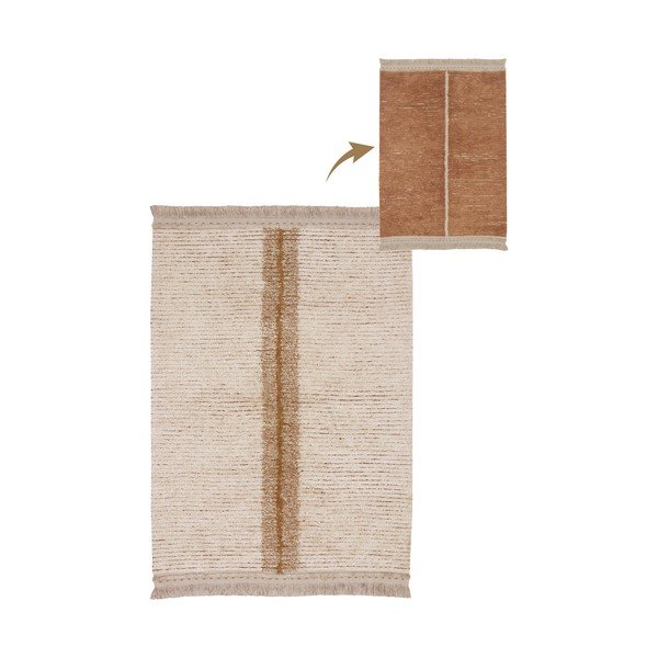 Opečnato oranžna/bež bombažna preproga 140x200 cm Duetto Toffee – Lorena Canals-image-3