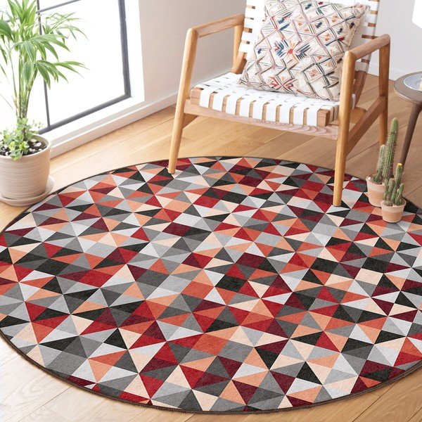 Rdeča/siva pralna okrogla preproga ø 120 cm Ignite – Mila Home-image-3