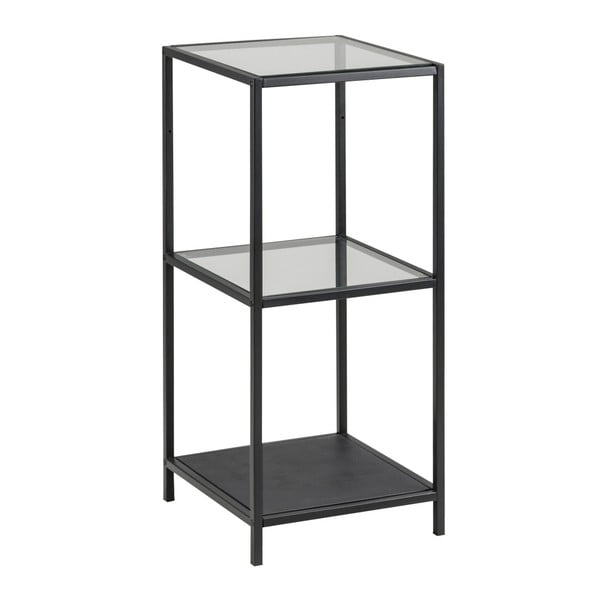 Črn steklen regal 35x83 cm Seaford – Actona-image-1