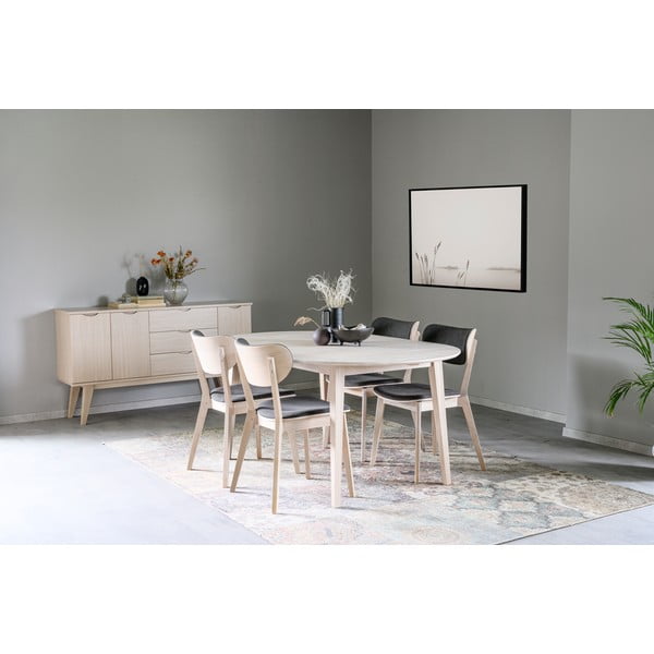 Svetla ovalna hrastova raztegljiva jedilna miza Rowico Filippa, 170 x 105 cm-image-3