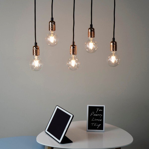 Viseča svetilka s petimi žarnicami in bakrenimi detajli Sotto Luce Uno-image-1