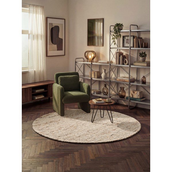 Bež ročno tkana volnena okrogla preproga ø 200 cm Bexley Woolwich – Ted Baker-image-1