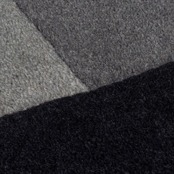 Črno-siva ročno tkana volnena preproga 120x180 cm Collage Monochrome – Flair Rugs-image-3