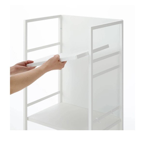 Bel kovinski regal na koleščkih 42x84,5x32 cm Tower – YAMAZAKI-image-3