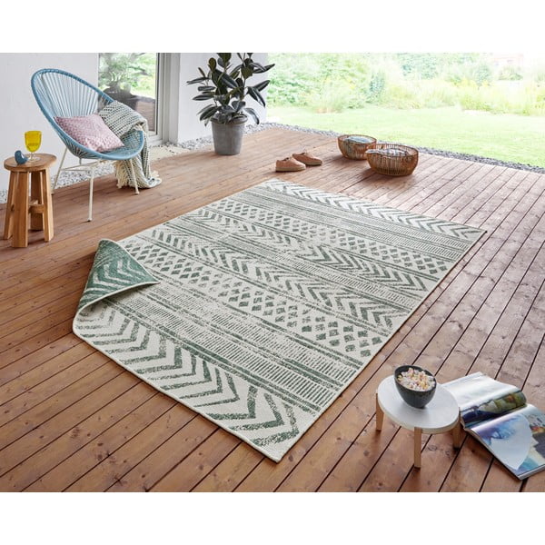 Zeleno-krem zunanja preproga NORTHRUGS Biri, 200 x 290 cm-image-1