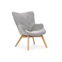 Siv fotelj iz rebrastega žameta Niko – Ropez