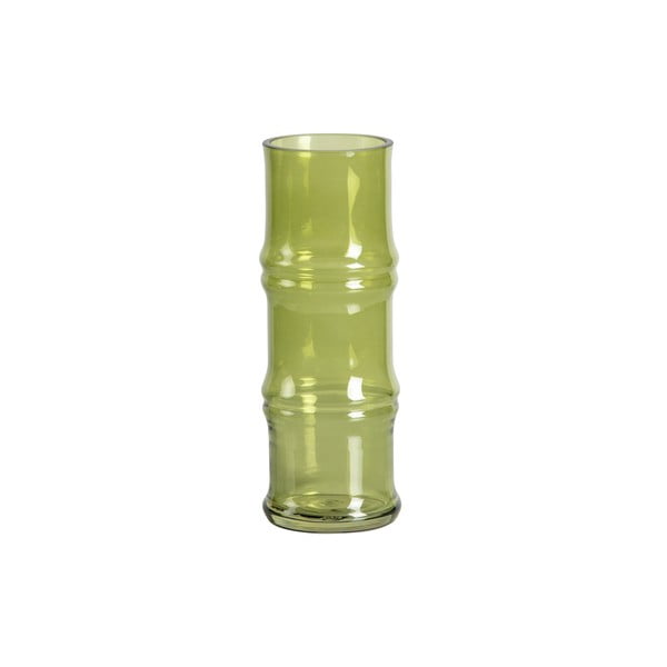 Zelena steklena vaza WOOOD Kane, višina 25 cm
