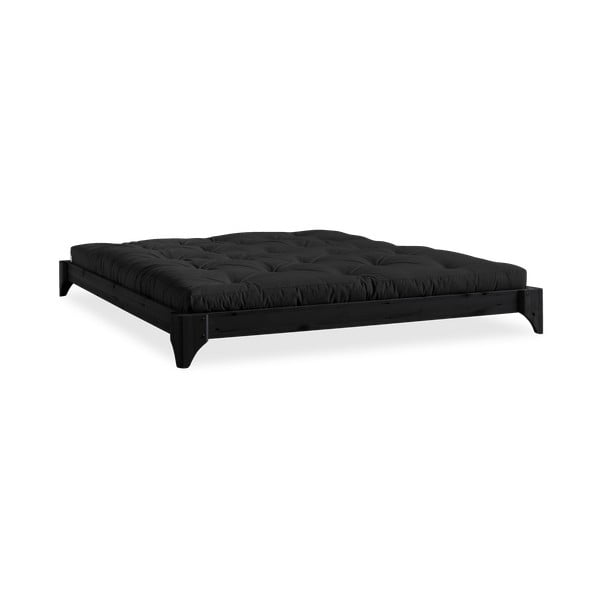 Borova zakonska postelja z ležiščem Karup Design Elan Double Latex Black/Black, 180 x 200 cm