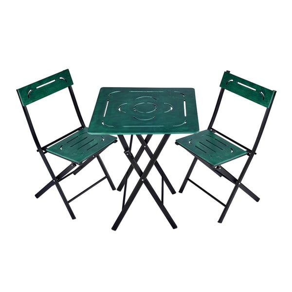 Temno zelena vrtna jedilna garnitura za 2 osebi Bistro – Floriane Garden