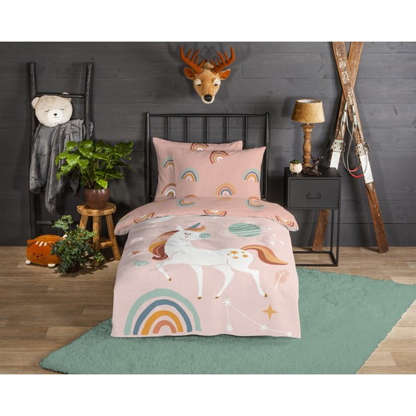 Enojna flanelna otroška posteljnina 140x200 cm Unidance – Good Morning-image-1