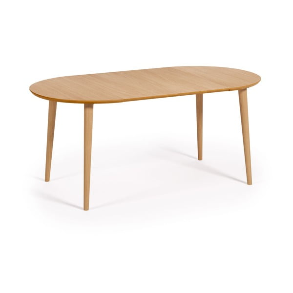 Okrogla raztegljiva jedilna miza v hrastovem dekorju ø 90 cm Oqui – Kave Home-image-4