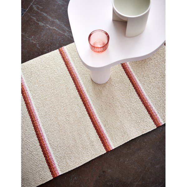 Opečnato oranžna/kremno bela notranja in zunanja preproga 70x90 cm Olle Brick Cream – Pappelina-image-1