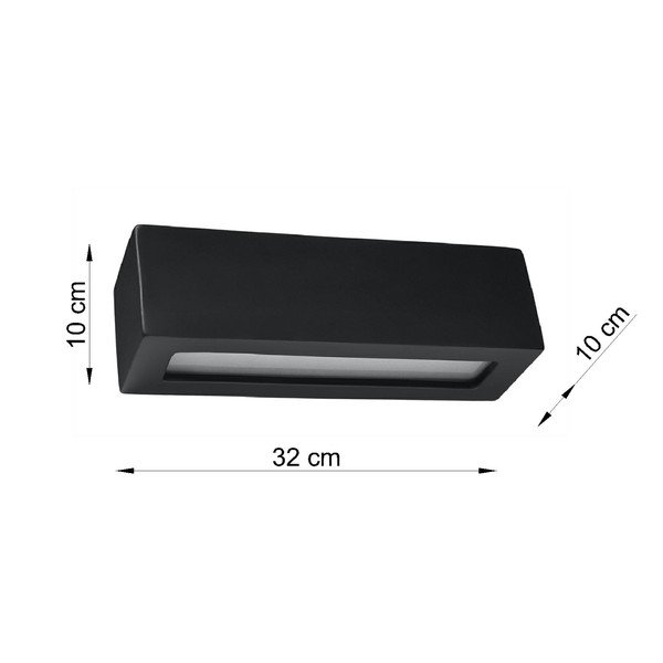 Črna keramična stenska svetilka Sollux Vega-image-2