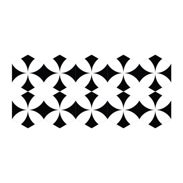 Set 10 talne nalepke Ambiance Hexagons Bernardo, 40 x 90 cm