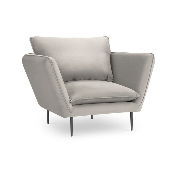 Bež žametni fotelj Mazzini Sofas Acacia