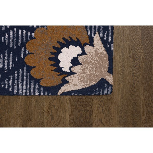 Temno modra volnena preproga 133x190 cm Chintz – Agnella-image-2