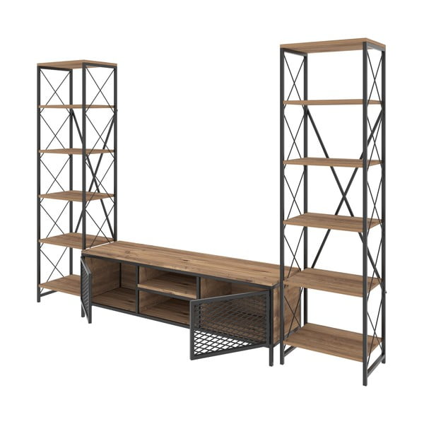 Televizijski komplet v sivi in naravni barvi 150x47 cm Maxim - Kalune Design-image-2