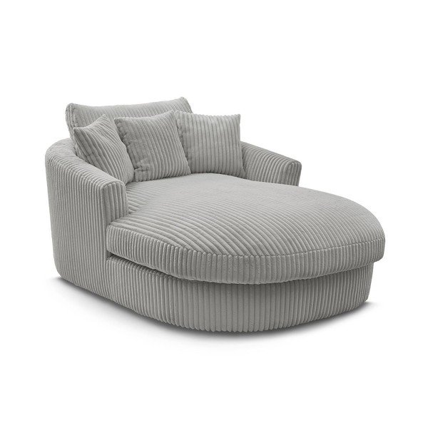 Siv fotelj iz rebrastega žameta Belem – Bobochic Paris