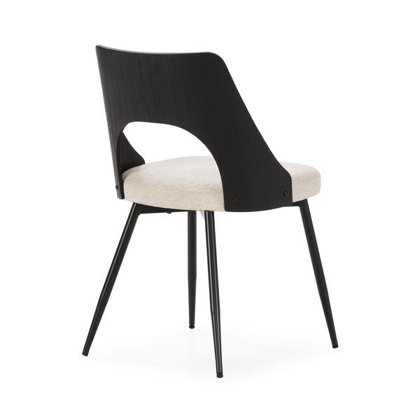 Črni/kremno beli oblazinjeni jedilni stoli v kompletu 2 ks Gilda – MOME-image-4