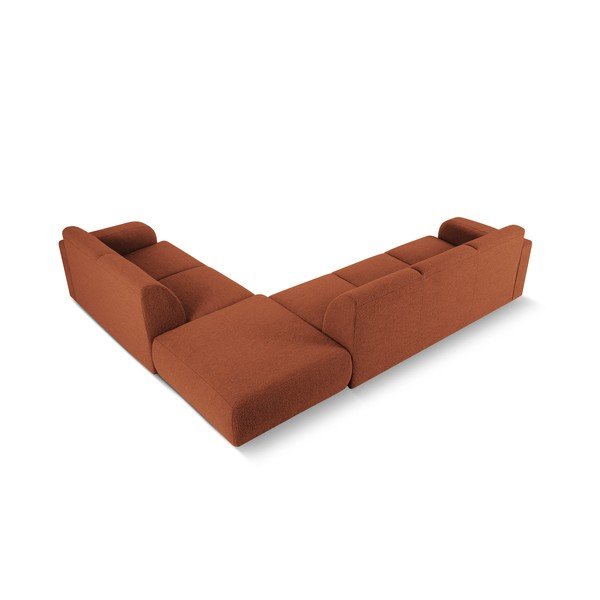 Rjava kotna sedežna garnitura iz tkanine bouclé (desni kot) Molino – Micadoni Home-image-3