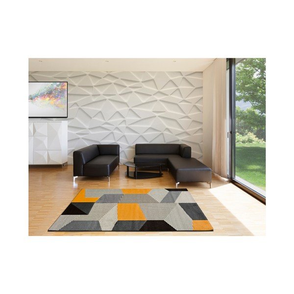 Sivo-oranžna preproga Universal Leo Grey, 140 x 200 cm-image-1