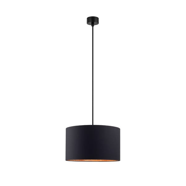 Črna viseča svetilka z detajli v bakreni barvi bakra Sotto Luce Mika, ⌀ 36 cm